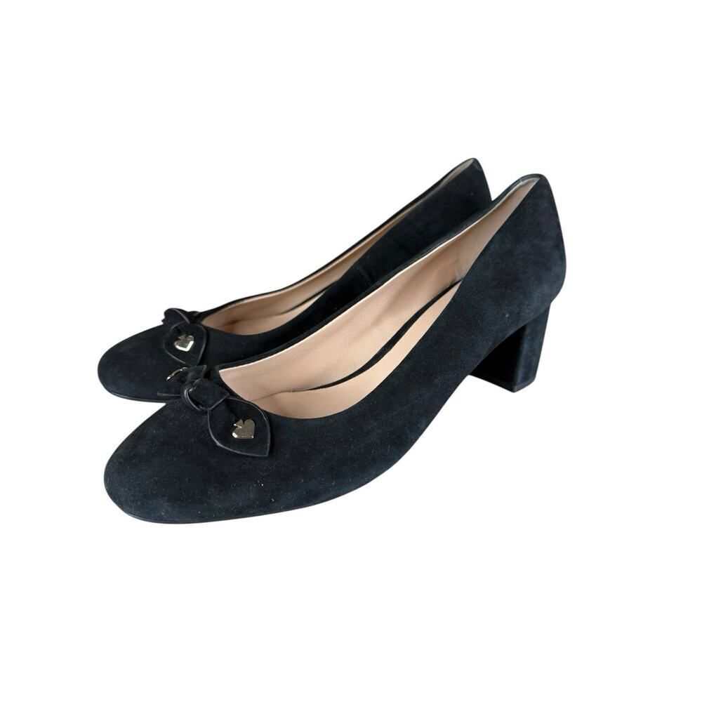 Kate Spade New York Black Benice Pumps Women's Size 7.5 M Black Block Heel Shoes - Picture 5 of 11